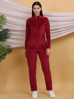 Sweet Dreams - Women Solid Maroon Co-ord (Set of 2)