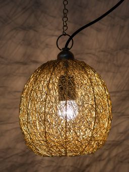 Homesake - Twisted Round Hanging Pendant Light Gold