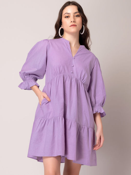 knee length dresses for ladies Magical Nutcracker: Poplin Tiered Mini Dress for a Festive Holiday / C –  BFF Here main image 0