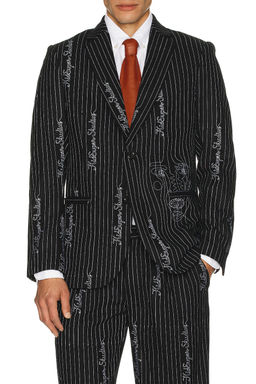 KidSuper - Embroidered Ks Pinstripe Suit Top