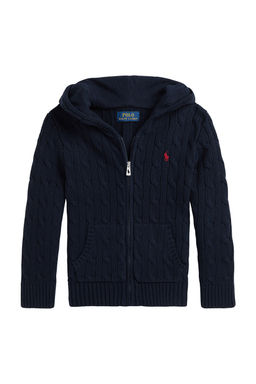 POLO RALPH LAUREN - Long Sleeve Cable Knit Full-Zip Hoodie