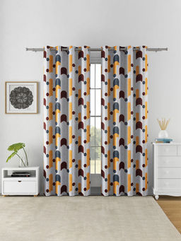 At Home by Nilkamal - Abstract Semi Transparent 7 Ft Polyester Door Curatains Multicolor (Pack of 2)