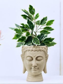 At Home by Nilkamal - Buddha Face Polyresin Planter Sand