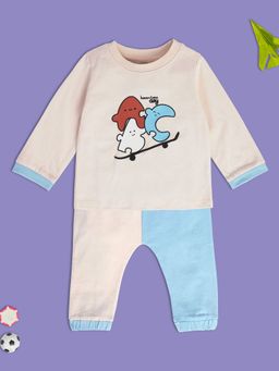 MINI KLUB - New Born and Baby Boys Colorblock T-Shirt with Trousers (Set of 2)