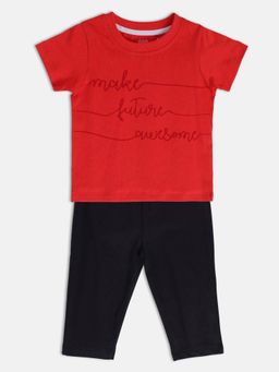 MINI KLUB - New Born and Baby Boys Printed T-Shirt with Trousers (Set of 2)