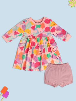 MINI KLUB - Baby Girls Pink Dress (Set of 2)