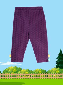 MINI KLUB - Baby Girls Purple Knit Trousers
