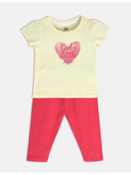 MINI KLUB - New Born and Baby Girls Printed Top with Bottom (Set of 2)