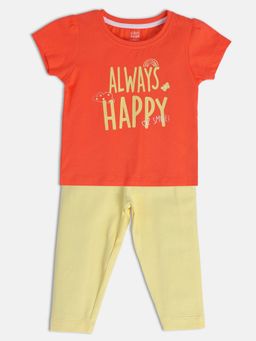 MINI KLUB - New Born and Baby Girls Printed Top with Bottom (Set of 2)