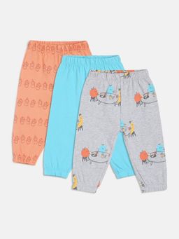 MINI KLUB - New Born and Baby Boys Printed Joggers (Pack of 3)