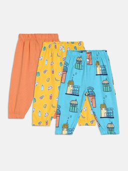 MINI KLUB - New Born and Baby Boys Printed Joggers (Pack of 3)