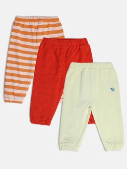 MINI KLUB - New Born and Baby Boys Printed Joggers (Pack of 3)