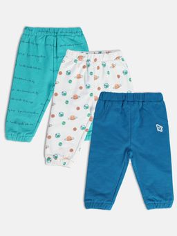 MINI KLUB - New Born and Baby Boys Printed Joggers (Pack of 3)