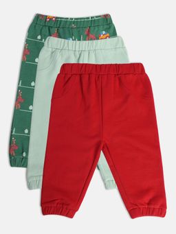 MINI KLUB - New Born and Baby Boys Printed Joggers (Pack of 3)
