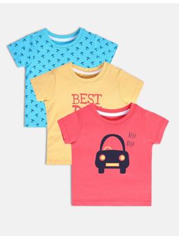 MINI KLUB - New Born and Baby Boys Printed T-Shirts (Pack of 3)