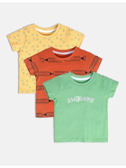 MINI KLUB - New Born and Baby Boys Printed T-Shirts (Pack of 3)