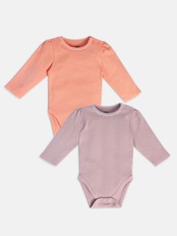 MINI KLUB - New Born and Baby Girls Solid Onesies (Pack of 2)
