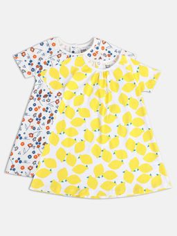 MINI KLUB - Girls Printed Knee Length Dress (Pack of 2)