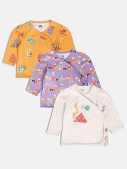 MINI KLUB - New Born and Baby Girls Printed Tops (Pack of 3)