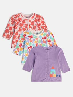 MINI KLUB - New Born and Baby Girls Printed Tops (Pack of 3)