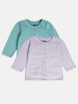MINI KLUB - New Born and Baby Girls Solid Tops (Pack of 2)