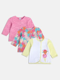 MINI KLUB - New Born and Baby Girls Printed Tops (Pack of 3)