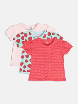 MINI KLUB - New Born and Baby Girls Printed Tops (Pack of 3)