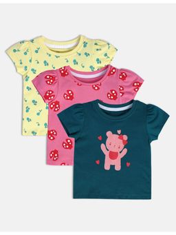 MINI KLUB - New Born and Baby Girls Printed Tops (Pack of 3)