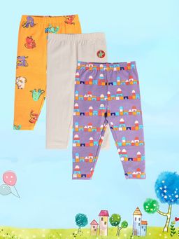 MINI KLUB - New Born and Girls Printed Leggings (Pack of 3)