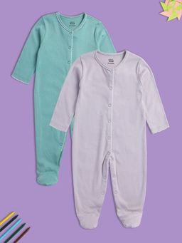 MINI KLUB - New Born and Baby Girls Solid Bodysuits (Pack of 2)