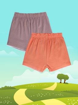 MINI KLUB - New Born and Girls Solid Shorts (Pack of 2)
