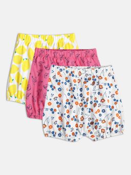 MINI KLUB - New Born and Girls Printed Shorts (Pack of 3)