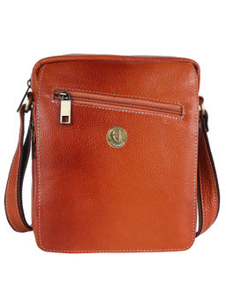 HiLEDER - Leather Messenger 9" Sling Cross Body Travel Handbag Men Women Orange