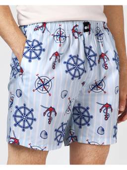 Bewakoof - Men's Sky Blue All Over Printed Boxer