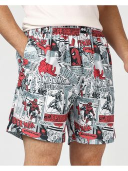 Bewakoof - Marvel Men's White Spiderman All Over Printed Boxer