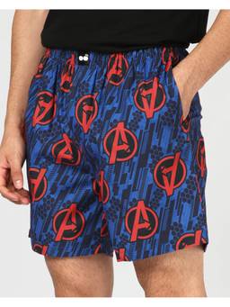Bewakoof - Marvel Men's Galaxy Blue Avengers All Over Printed Boxer