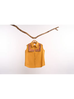 nona - Lehr Yoke Shirt-Mustard