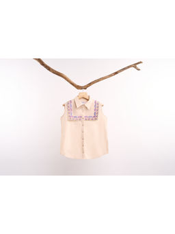 nona - Lehr Yoke Shirt-Beige