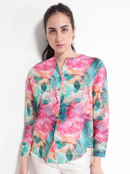 RAREISM - Womens Multi-Color Verona Floral Print Shirt