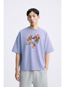 MISCHIEF MONKEY - Men Lavender Oversized T-Shirt