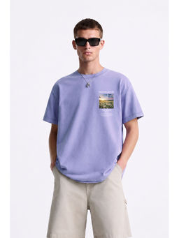 MISCHIEF MONKEY - Men Lavender Oversized T-Shirt