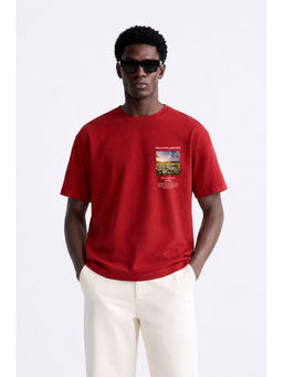 MISCHIEF MONKEY - Men Red Oversized T-Shirt
