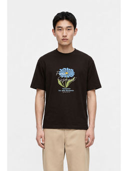 MISCHIEF MONKEY - Men Dark Brown Oversized T-Shirt