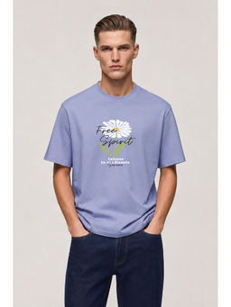 MISCHIEF MONKEY - Men Lavender Oversized T-Shirt