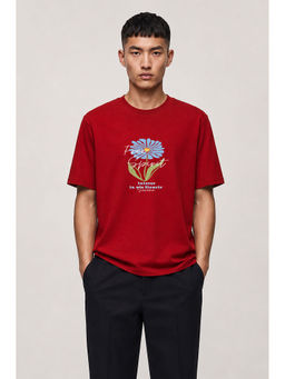 MISCHIEF MONKEY - Men Red Oversized T-Shirt