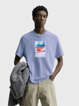 MISCHIEF MONKEY - Men Lavender Oversized T-Shirt