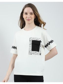 Monte Carlo - Womens Round Neck T-shirt - Off White