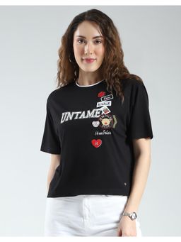 Monte Carlo - Womens Crew Neck T-shirt - Black