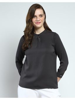 Monte Carlo - Womens Solid Round Neck Top - Black
