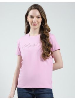 Monte Carlo - Womens Solid Round Neck T-shirt - Pink
